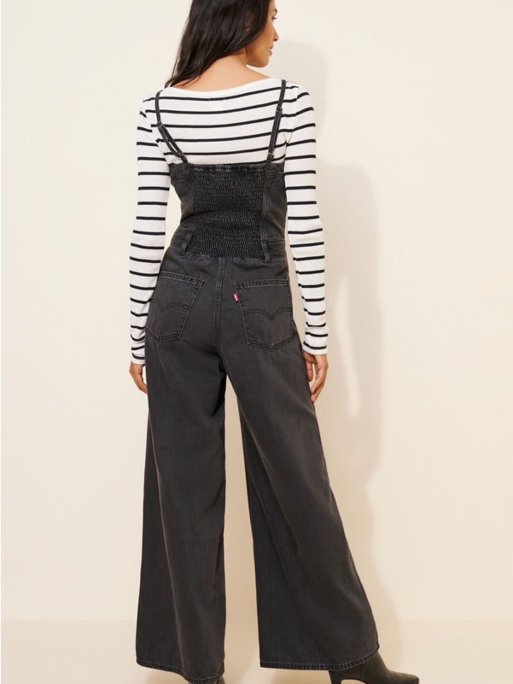 Levi's Bustier Denim Wide-Leg Jumpsuit in Black Size S - Picture 7 of 13
